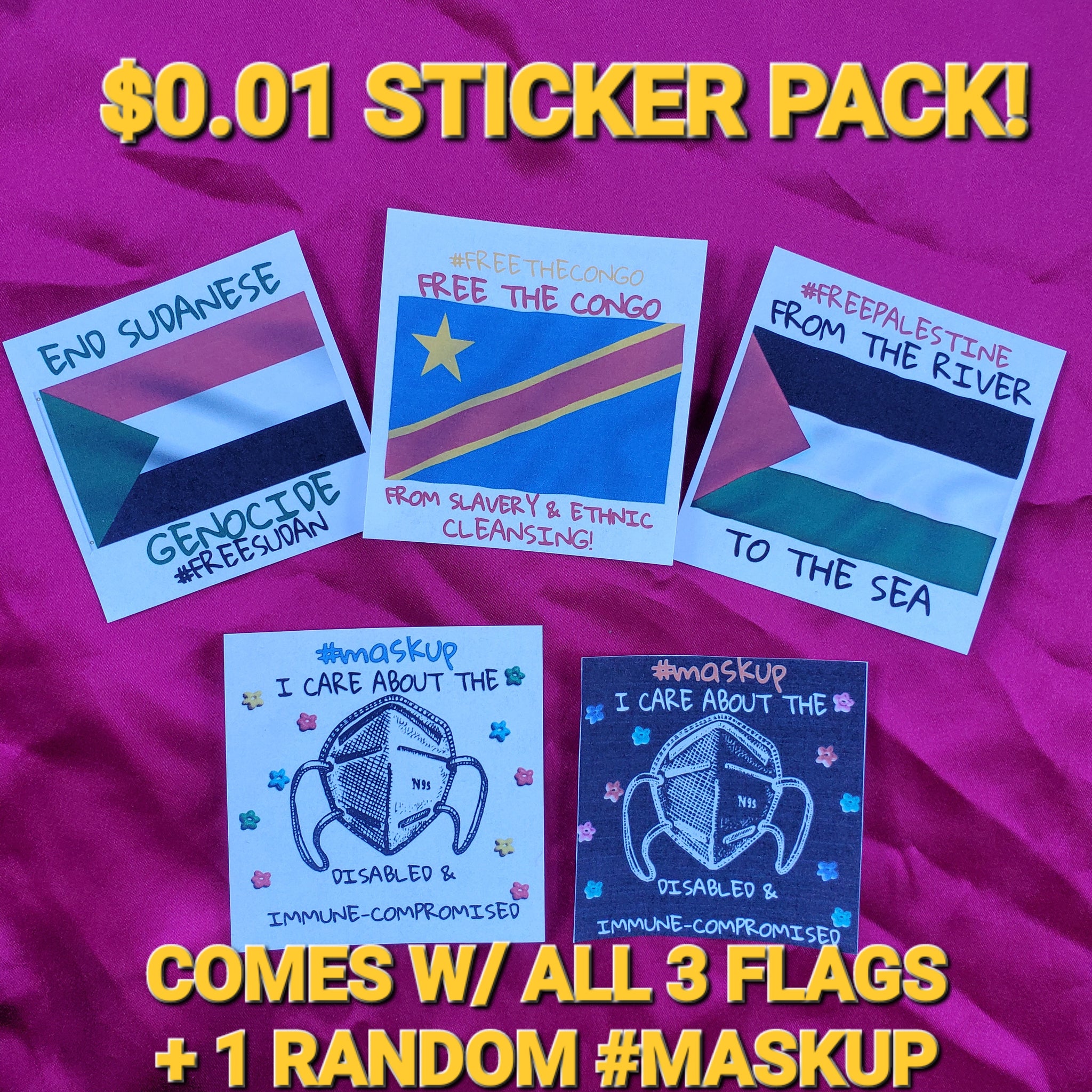 $0.01 STOP GENOCIDE STICKER PACK