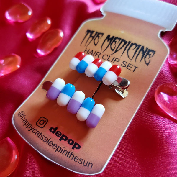 'THE MEDICINE' BLUE HAIR CLIP SET