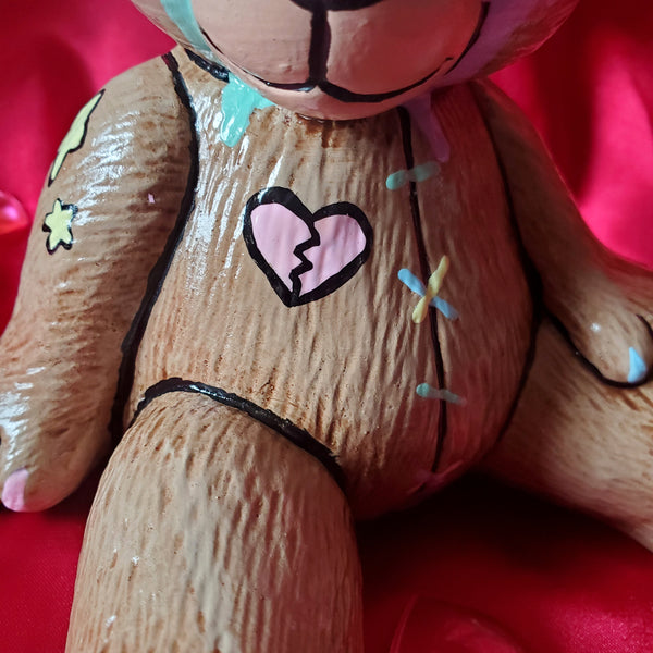 'ALL STICHED UP' TEDDYBEAR FIGURE