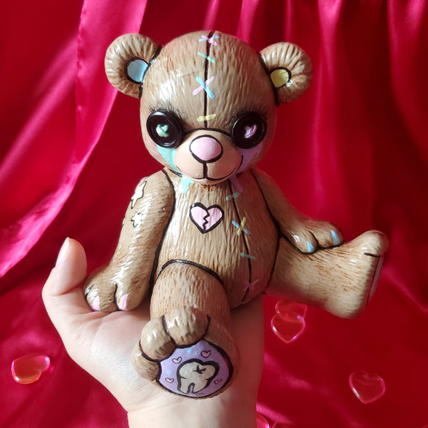 'ALL STICHED UP' TEDDYBEAR FIGURE