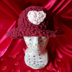 FLUFFY CROCHET HEART HAT