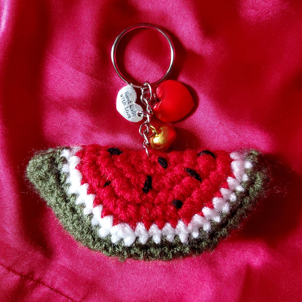 CROCHET WATERMELON KEYCHAIN