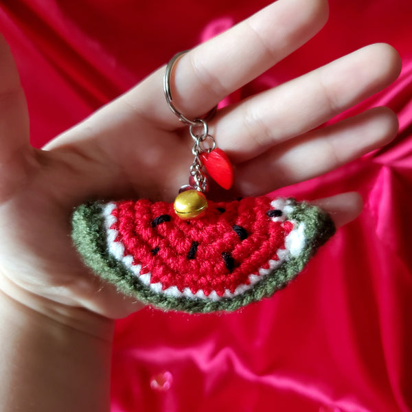 CROCHET WATERMELON KEYCHAIN