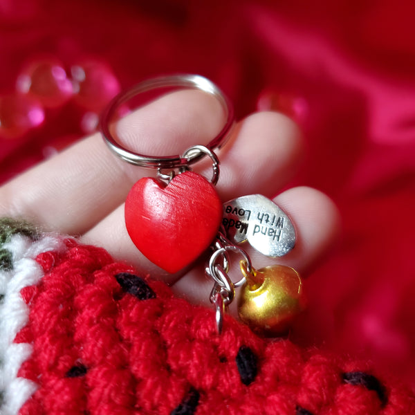 CROCHET WATERMELON KEYCHAIN