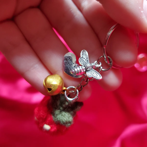 CROCHET STRAWBERRY KEYCHAIN