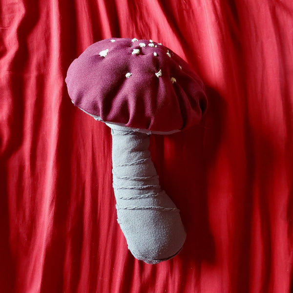 LARGE MAROON MUSHROOM PLUSH