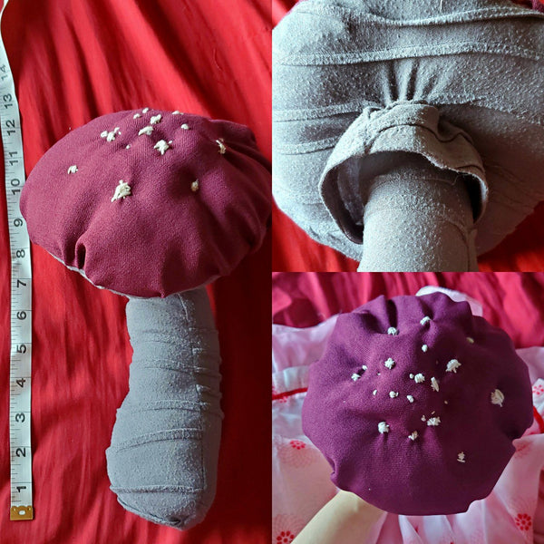 LARGE MAROON MUSHROOM PLUSH