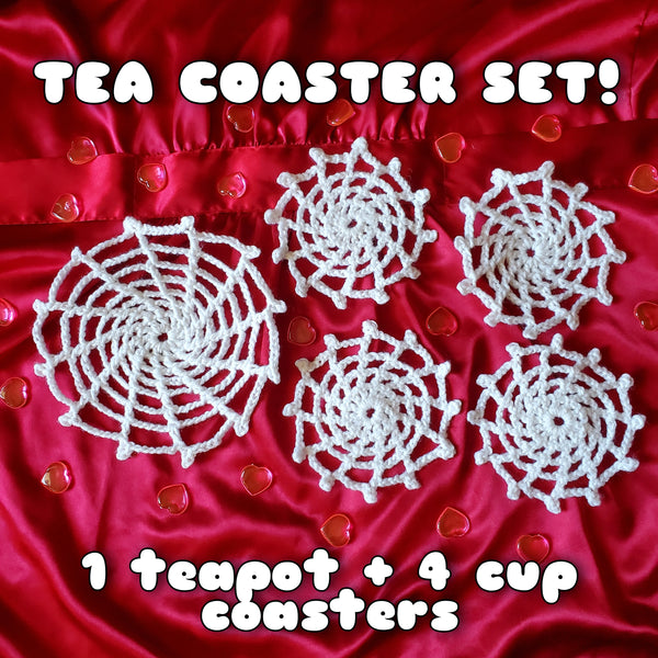 CROCHET SPIDERWEB TEA COASTER SET